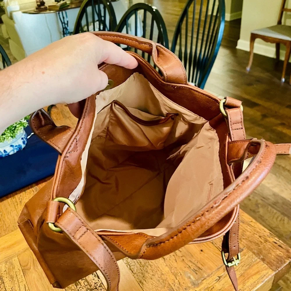 Sonoma women’s handbag purse faux leather double handle shoulder strap brown - Picture 9 of 11